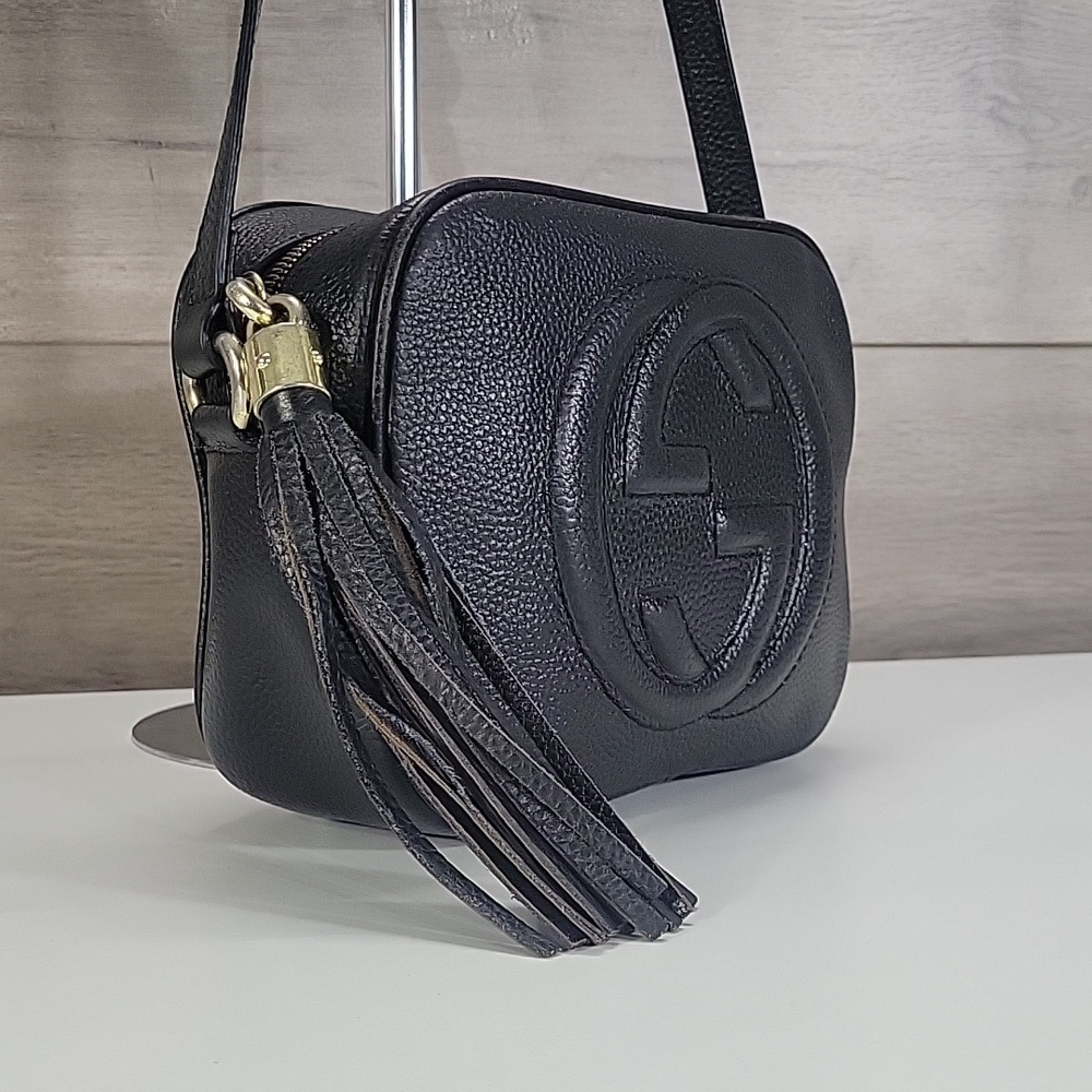 Gucci Black Leather Soho Disco Crossbody Shoulder Bag - Picture 3 of 16